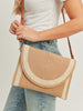 Let's Have Fun - Taupe 2-Tone Straw Clutch Crossbody Bag