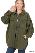 Calling For You - Olive Oversized Fleece Shacket