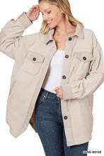 Calling For You Beige Oversized Fleece Shacket