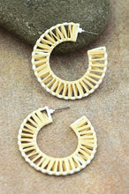 Raffia Wrapped Hoop Earrings