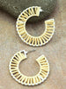 Raffia Wrapped Hoop Earrings