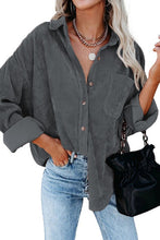 So Much Potential Gray Corduroy Pocket Shirt