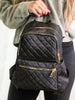 Enjoy Each Day - Abby Black Quilted Backpack Bag Tote Purse