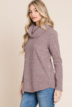 Thinking of Fun - Mauve Sparkle Cowl Neck Tunic