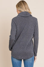 Thinking of Fun - Charcoal Sparkle Cowl Neck Tunic