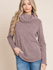 Thinking of Fun - Mauve Sparkle Cowl Neck Tunic