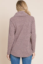 Thinking of Fun - Mauve Sparkle Cowl Neck Tunic