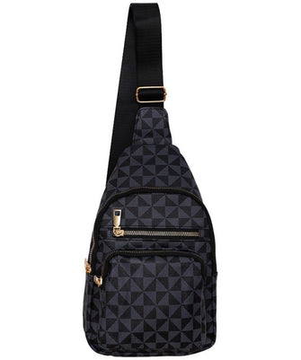 All Over Town - Black Triangle Crossbody Sling Bag