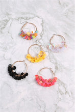 Ab Sequin Dangle Hoop Earrings