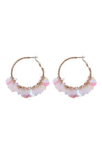 Ab Sequin Dangle Hoop Earrings