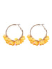 Yellow Sequin Dangle Hoop Earrings