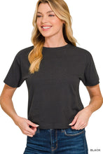 All Together Black Crew Neck Cropped Tee