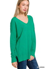 Making Plans - Green Front Seam Sweater