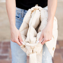 Foldover Puffer Crossbody Almond