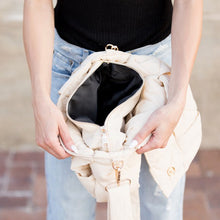 Foldover Puffer Crossbody Almond