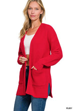 With Intention Waffle Open Cardigan