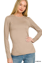 It's Your Chance Lt Mocha Brushed Microfiber Long Sleeve Tee