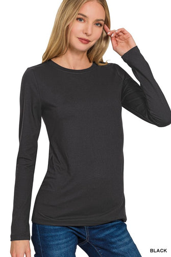 It's Your Chance Black Brushed Microfiber Long Sleeve Tee