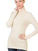 Beat the Chill - Beige Premium Microfiber Mock Neck Top