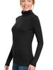 Beat the Chill - Black Premium Microfiber Mock Neck Top