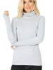 Beat the Chill - Gray Premium Microfiber Mock Neck Top