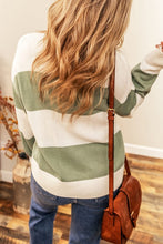Let's Have a Conversation - Striped Patchwork Drop Sleeve Sweater