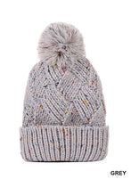 Gray Speckled Pom Pom Beanie