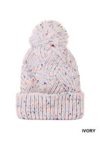 Ivory Speckled Pom Pom Beanie