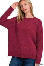 Make You Mine Cabernet Chenille Raglan Sweater
