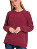 Make You Mine - Cabernet Chenille Raglan Sweater