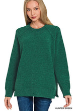 Make You Mine Green Chenille Raglan Sweater