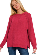 Make You Mine Red Chenille Raglan Sweater
