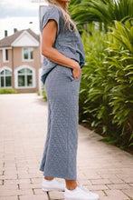 Just You Wait - Quilted Short Sleeve Wide Leg Pants Set