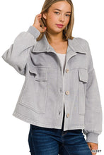 Take A Look Acid Wash Cropped Shacket