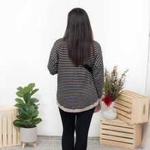 In Your Direction - Black Striped Turtleneck Sweater