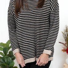 In Your Direction - Black Striped Turtleneck Sweater
