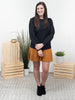 Everything You Deserve - Blossom Cable Textured Puff Sleeve Sweatshirt