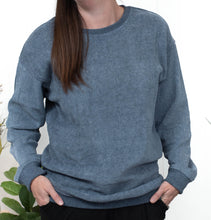 Now You Know - Blue Ribbed Pullover Sweatshirt