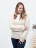 Catching Feels - Cream Cableknit Sleeve Sweater