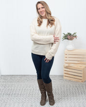 Catching Feels - Cream Cableknit Sleeve Sweater