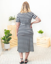 No Boundaries - Stripe Print V-Neck Maxi Dress