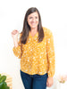 Together At Last - Fall Print Crinkled Blouse