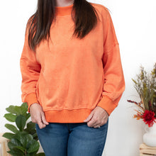 Give You Joy - Orange Drop Shoulder Pullover Sweatshirt