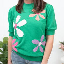 Play It Back - Floral Bubble Short Sleeve Sweater