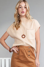 Catch Yourself Beige Patch Pocket Ribbed Sweater