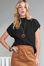 Catch Yourself Black Patch Pocket Ribbed Sweater