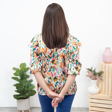 Wildest Dreams - Abstract Print Ruffle Blouse