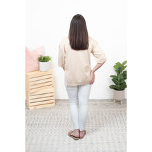 Made For You - Knit Solid Loose Fit Collared Blouse Sweater