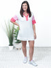 Find A Way - Stripe Patchwork Short Sleeve T-Shirt Dress