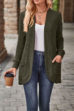 Chasing You - Army Green Casual Patchwork Long Sleeved Cardigan